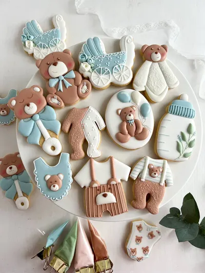 Teddybär-Kinderwagen-Set