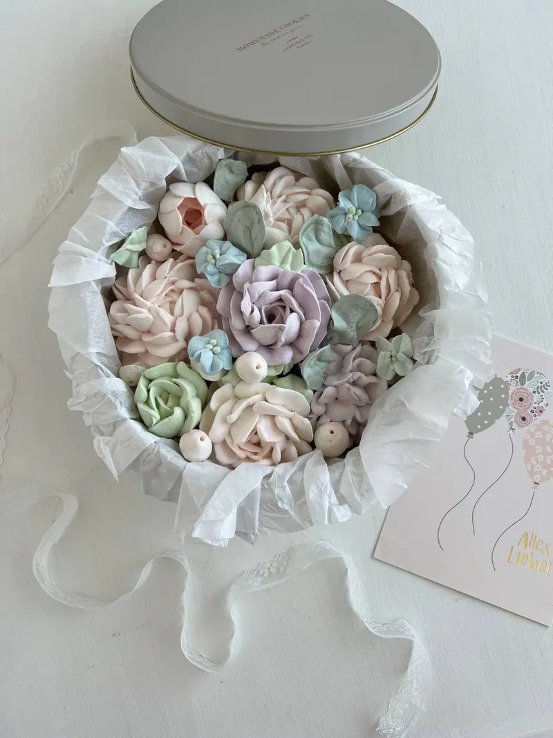 Blumen aus Schaumzucker